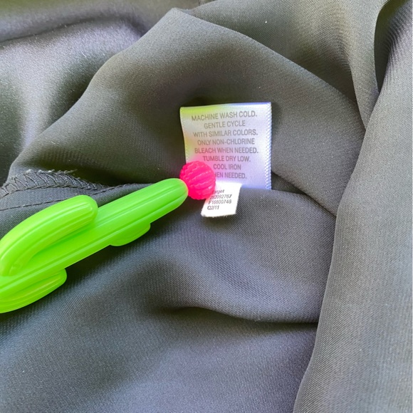 Xhiliration black satin mini dress, sexy back, ruffle front, small - Picture 10 of 11